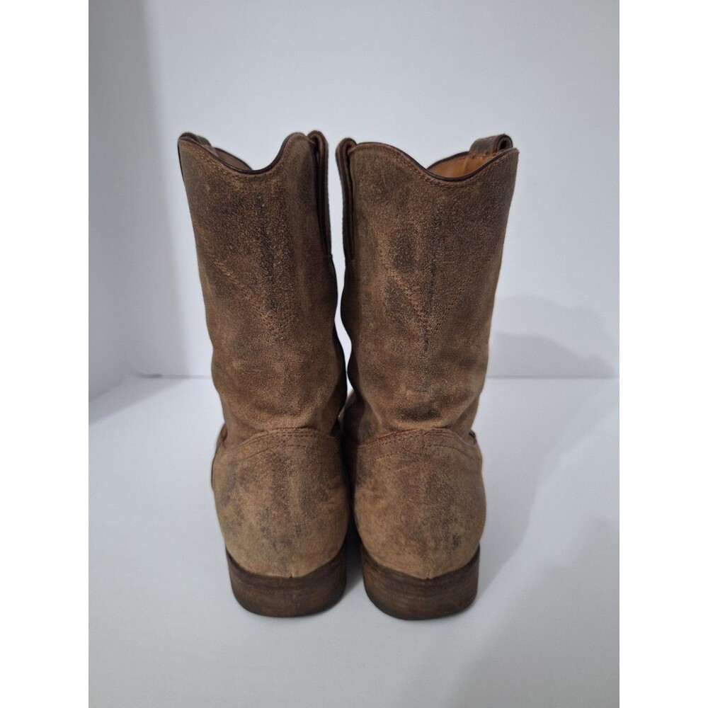 Ralph Lauren Purple Label Women's Brown Suede Leather Ankle Boots Sz 7.5 Cowgirl - Picture 6 of 16